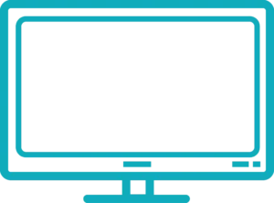 Symbol eines Flachbildfernsehers für moderne LCD-Geräte im Silver Seahorse Retreat